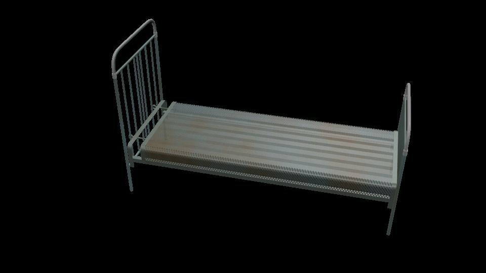 Metal bed Free 3D model_2