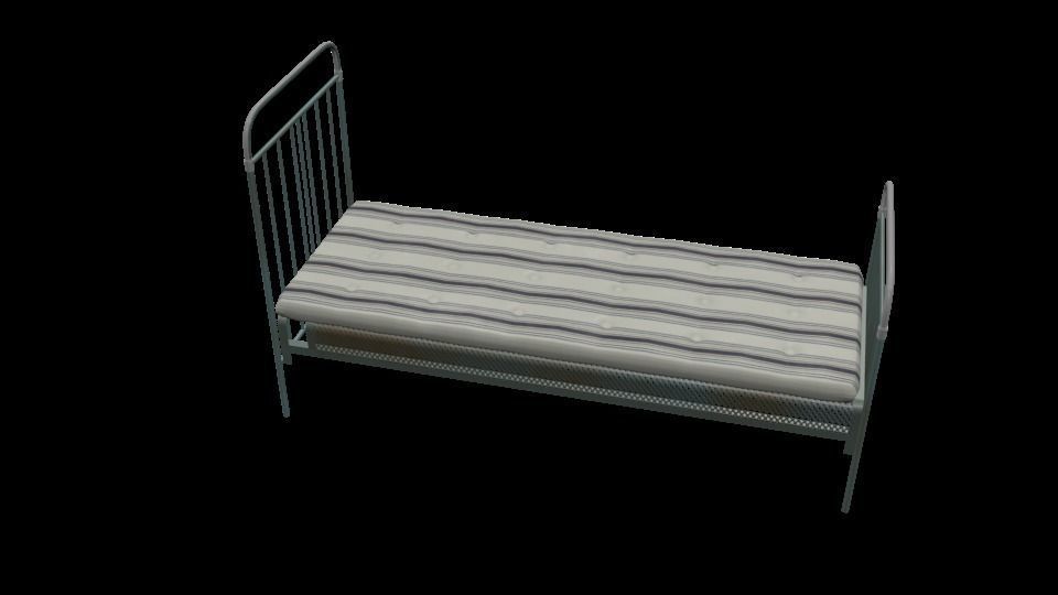Metal bed Free 3D model_1
