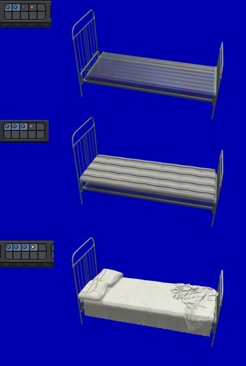 Metal bed Free 3D model_3
