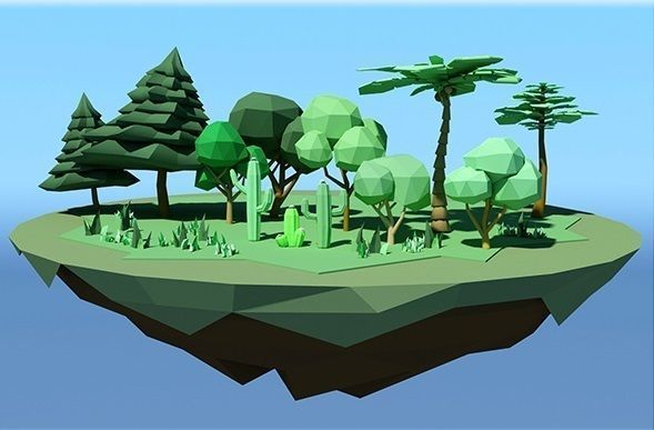 Tree Pack Low-poly 3D model