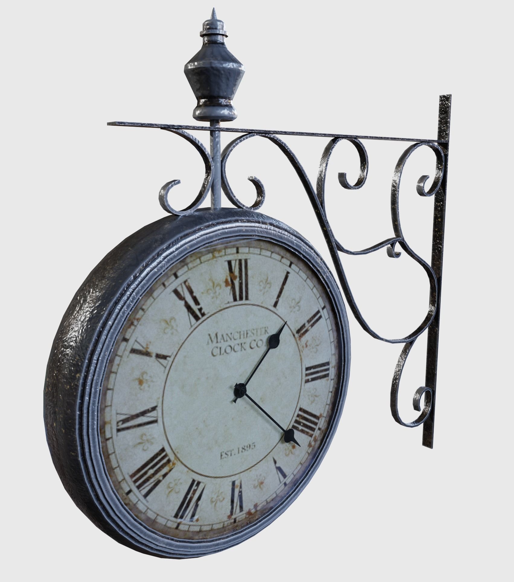 3D model Vintage Hanging Clock VR / AR / lowpoly CGTrader