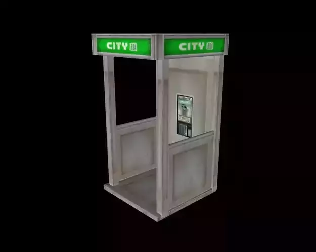 Matrix Phone Booth Low-poly 3D model
