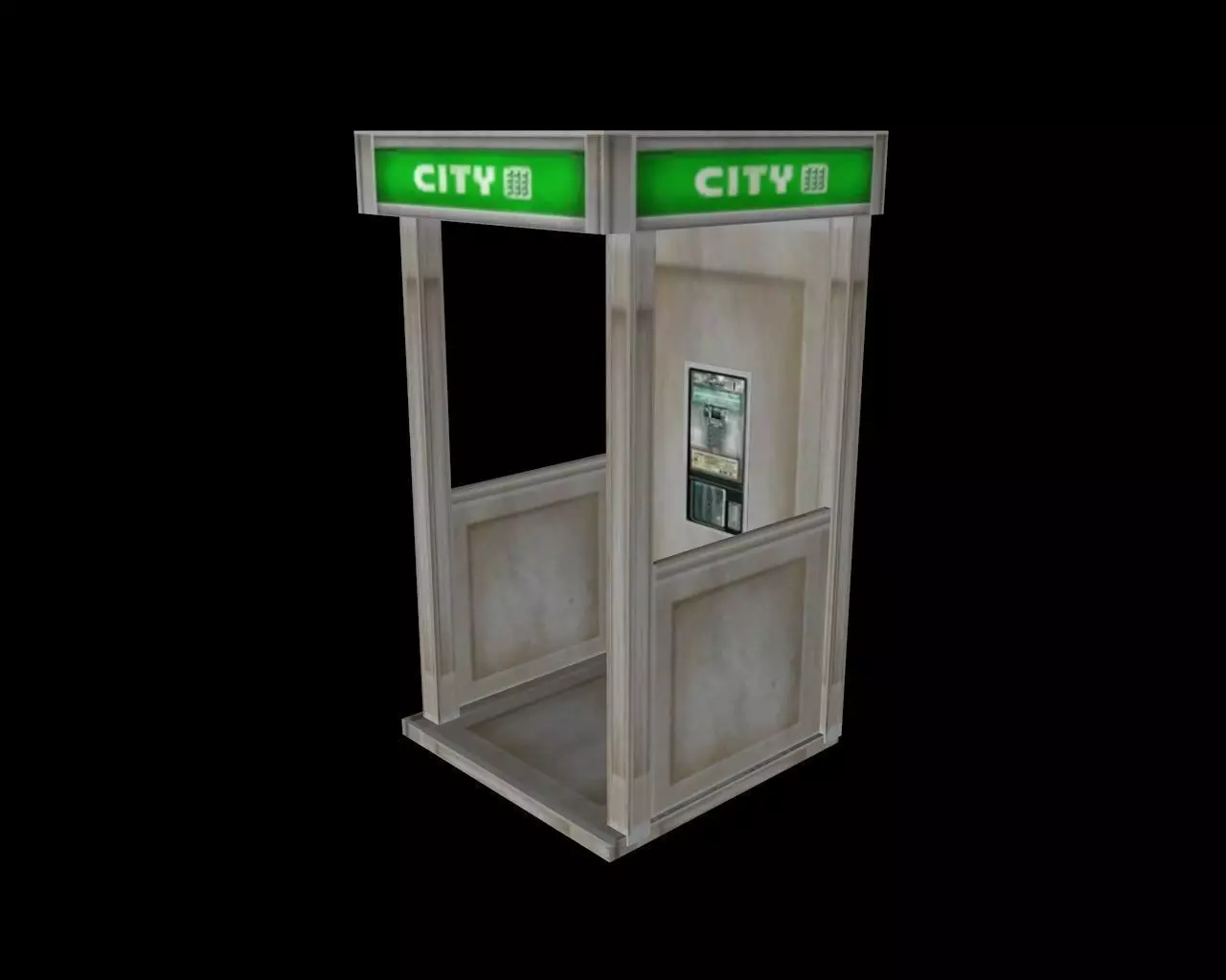 Matrix Phone Booth Low-poly 3D model_0