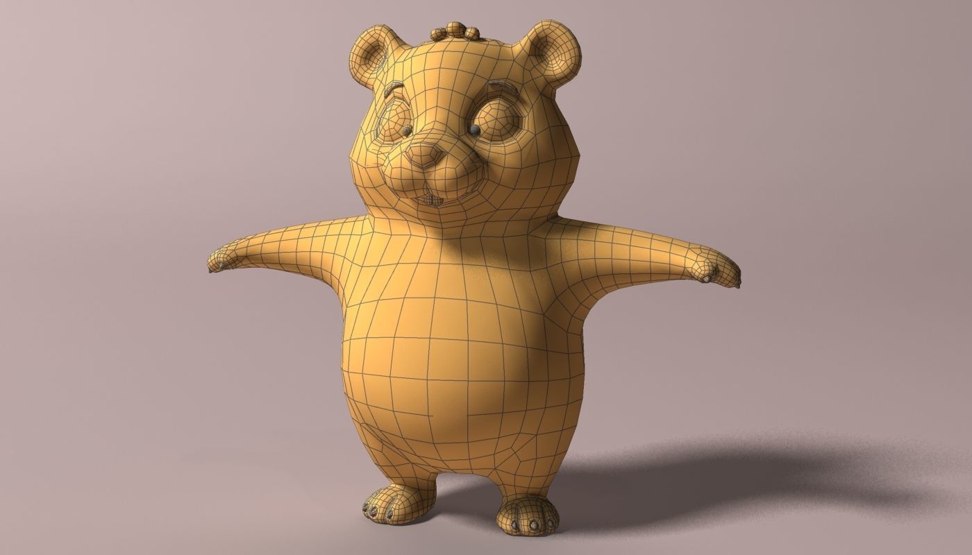 Cartoon Hamster Rigged  Low-poly 3D model_9
