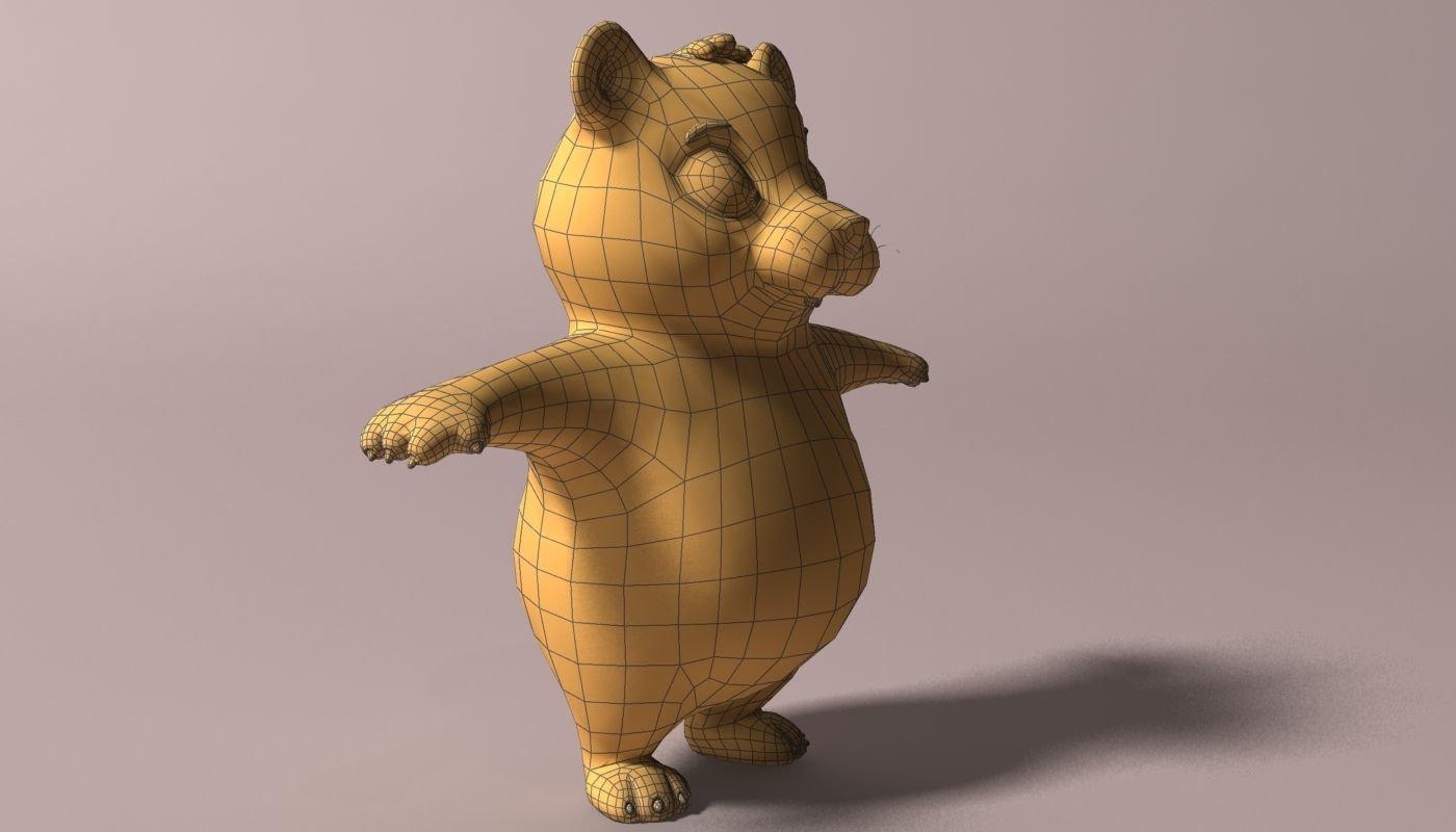 Cartoon Hamster Rigged  Low-poly 3D model_8