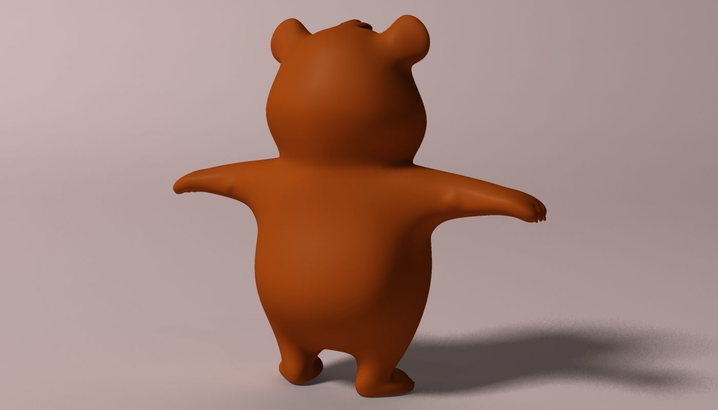 Cartoon Hamster Rigged  Low-poly 3D model_5