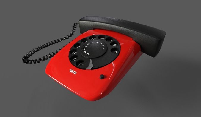 Vintage Rotary Dial Telephone Low-poly 3D model