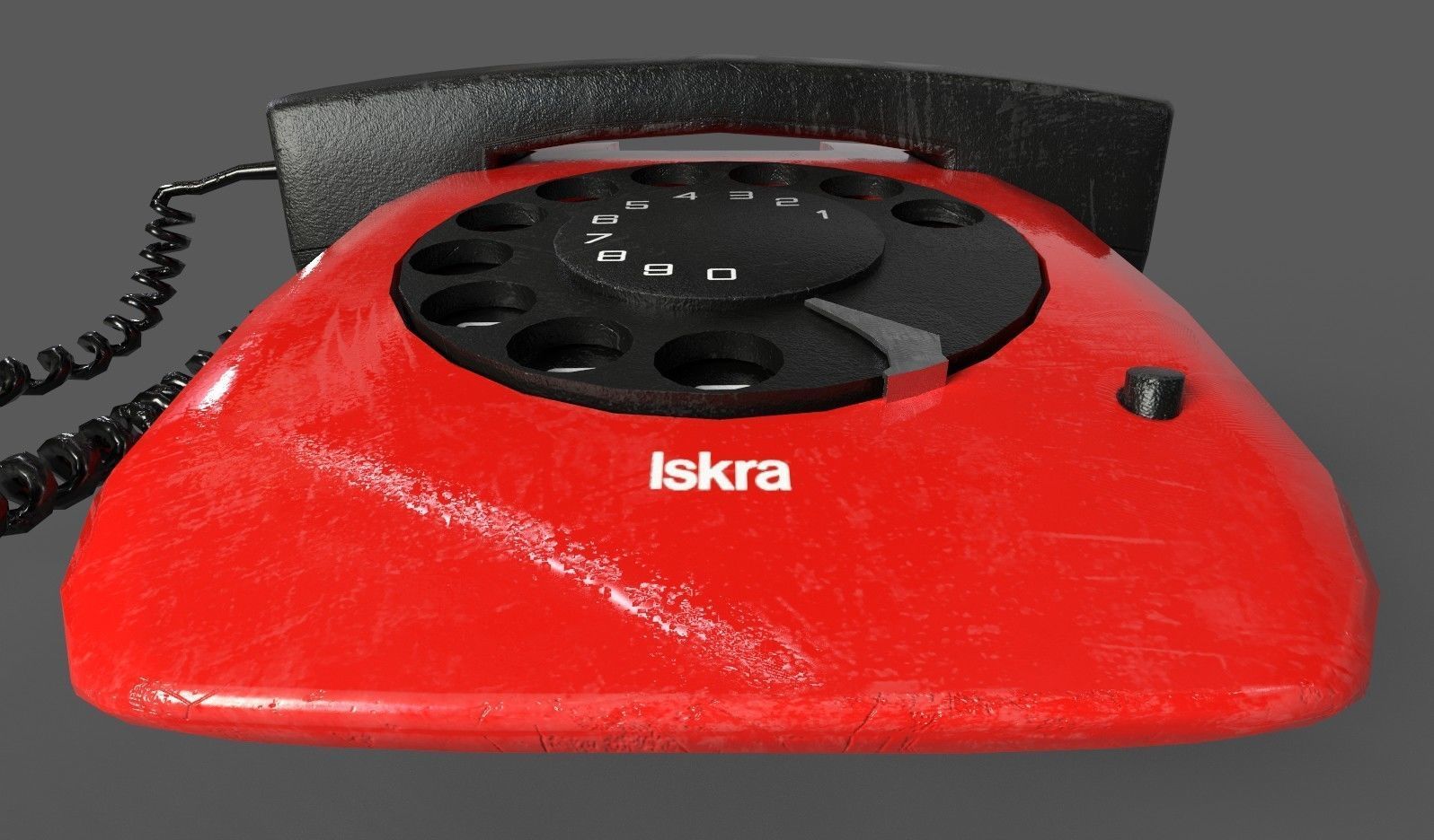 Vintage Rotary Dial Telephone Low-poly 3D model_14