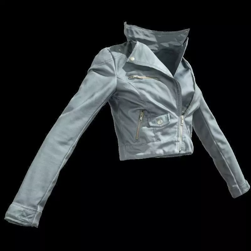 Grey Leather Jacket Low-poly 3D model
