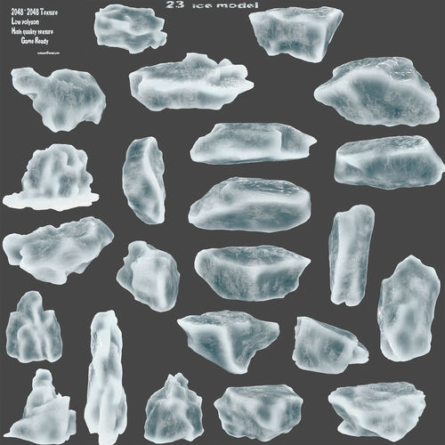 ice set piece of Low-poly 3D model