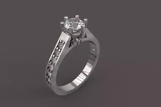 Engagement ring with diamonds