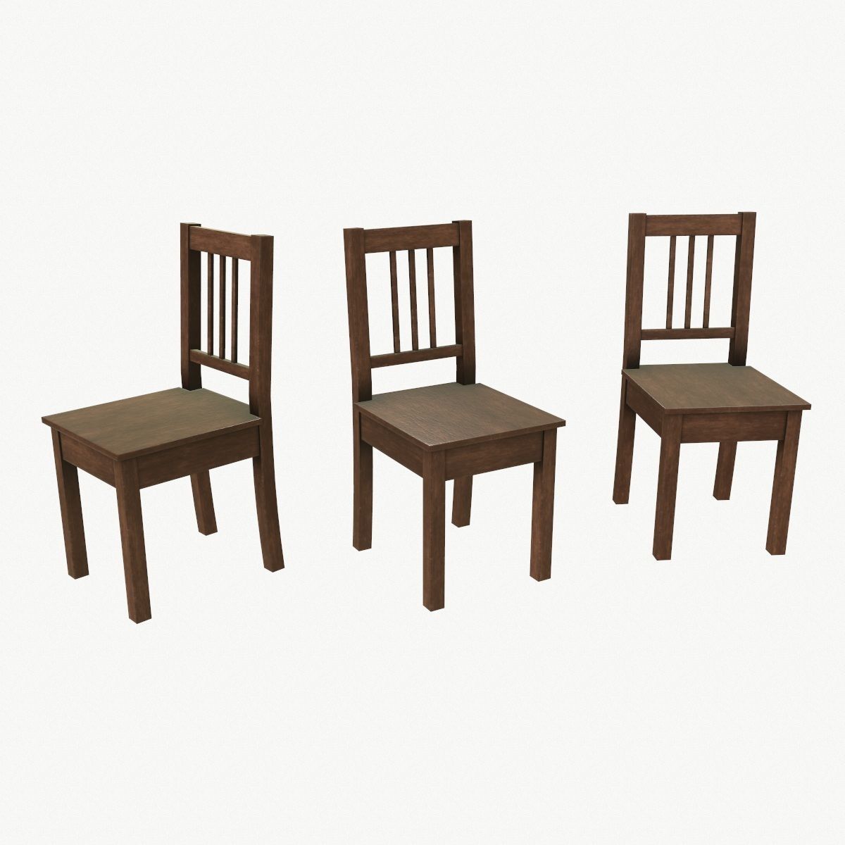Wood Chair  Low Poly PBR Game Ready Asset tabble Low-poly 3D model_2