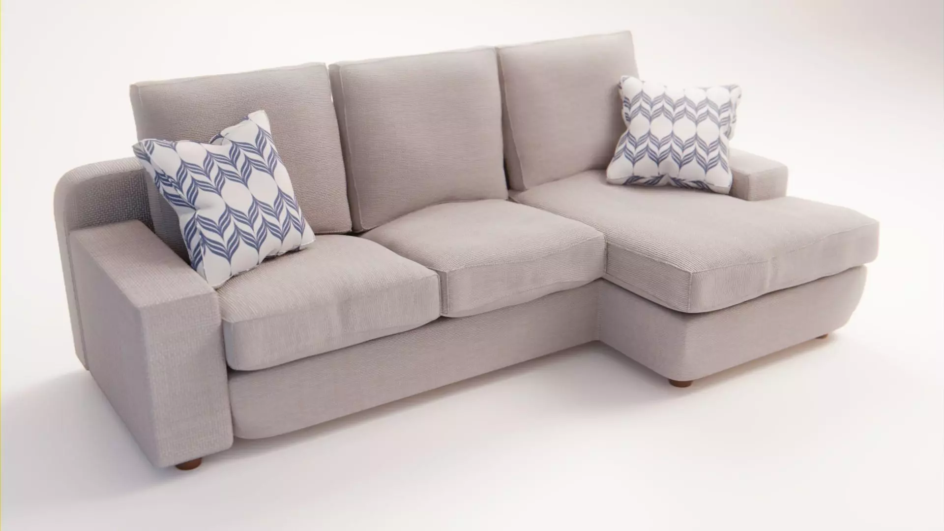 Couch With Pillows 3D model_0