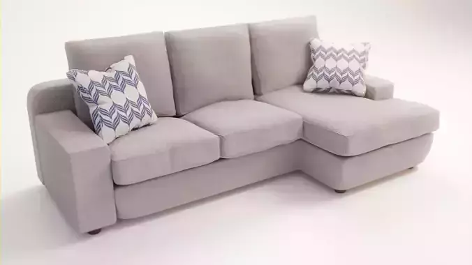 Couch With Pillows 3D model