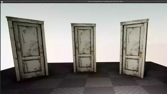 InteractiveDoorBPV03 UE4 Low-poly 3D model