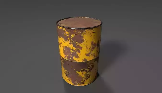 Barrel-FBX-C4D old rusty barrel Free low-poly 3D model