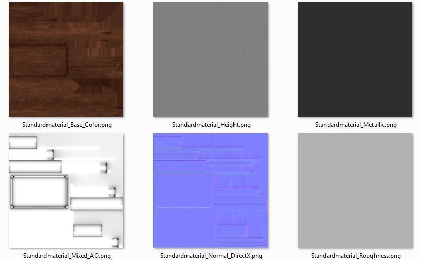 Wood Table Low Poly PBR Game Ready Asset tabble Low-poly 3D model_7