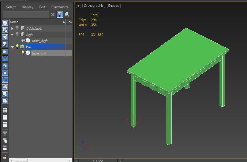 Wood Table Low Poly PBR Game Ready Asset tabble Low-poly 3D model_8