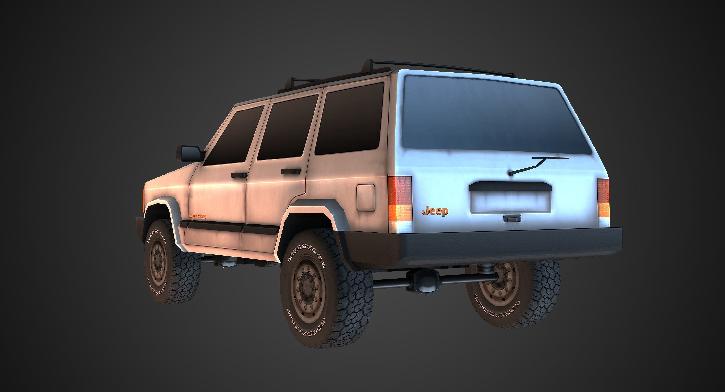 Low poly Jeep Cherokee Low-poly 3D model_6