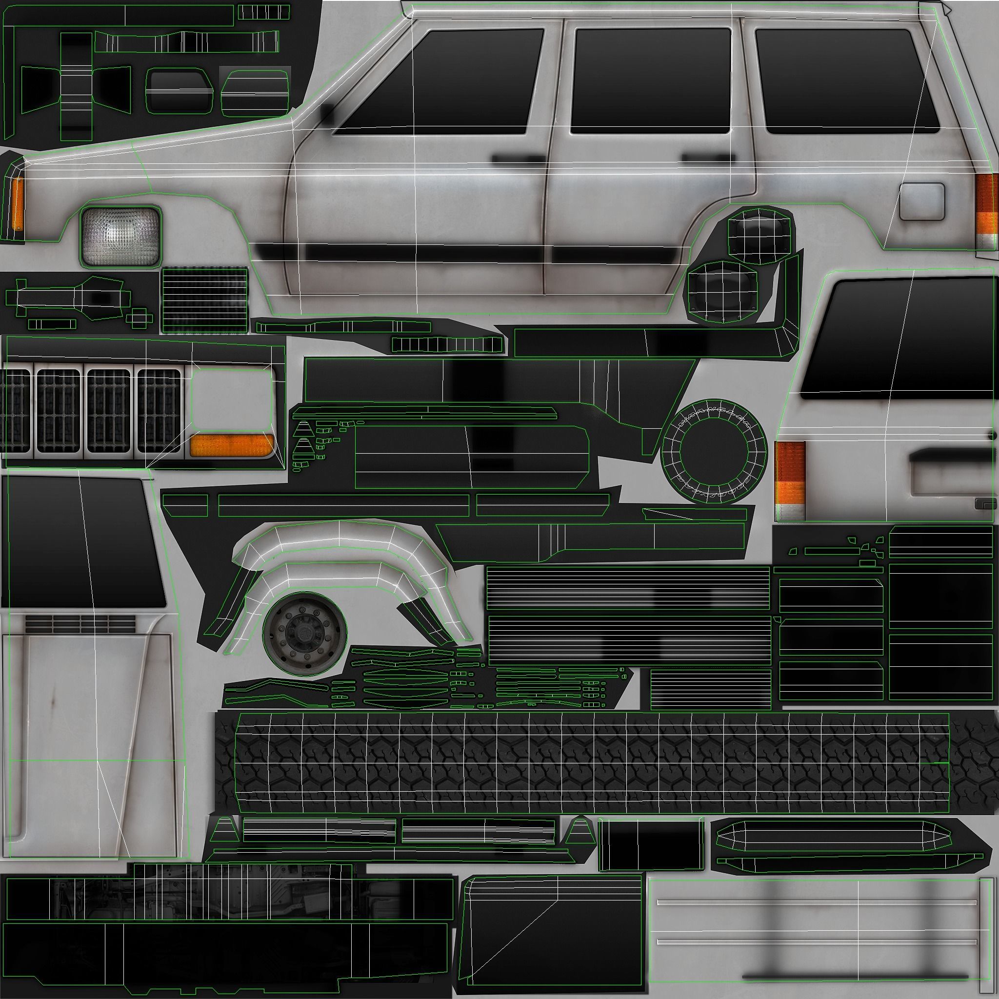 Low poly Jeep Cherokee Low-poly 3D model_10