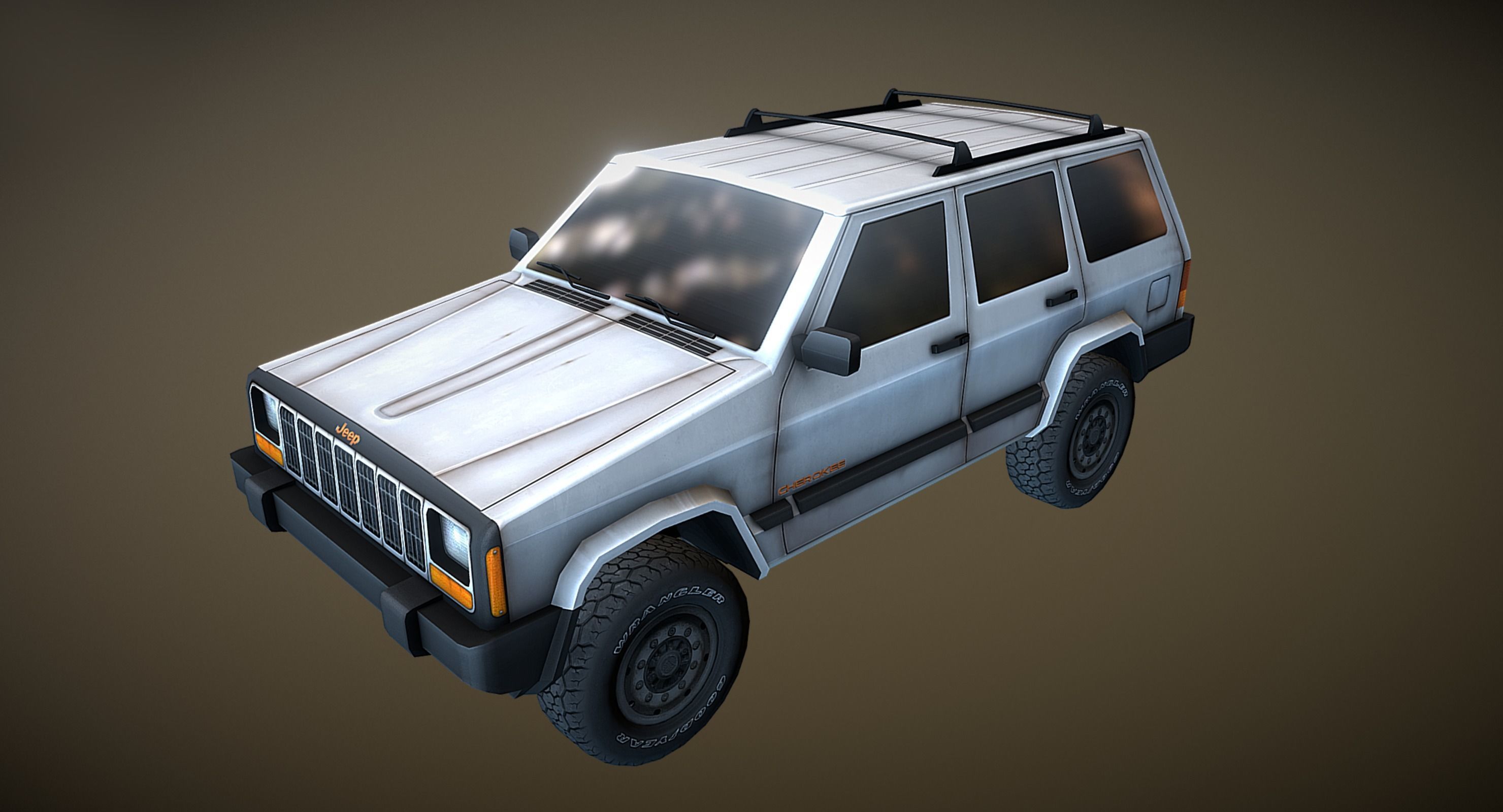 Low poly Jeep Cherokee Low-poly 3D model_3