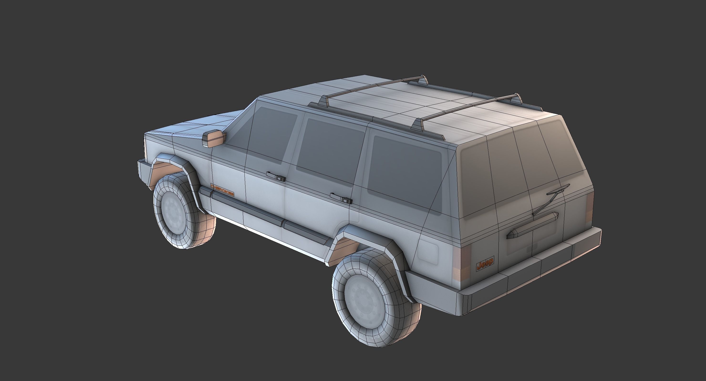 Low poly Jeep Cherokee Low-poly 3D model_8