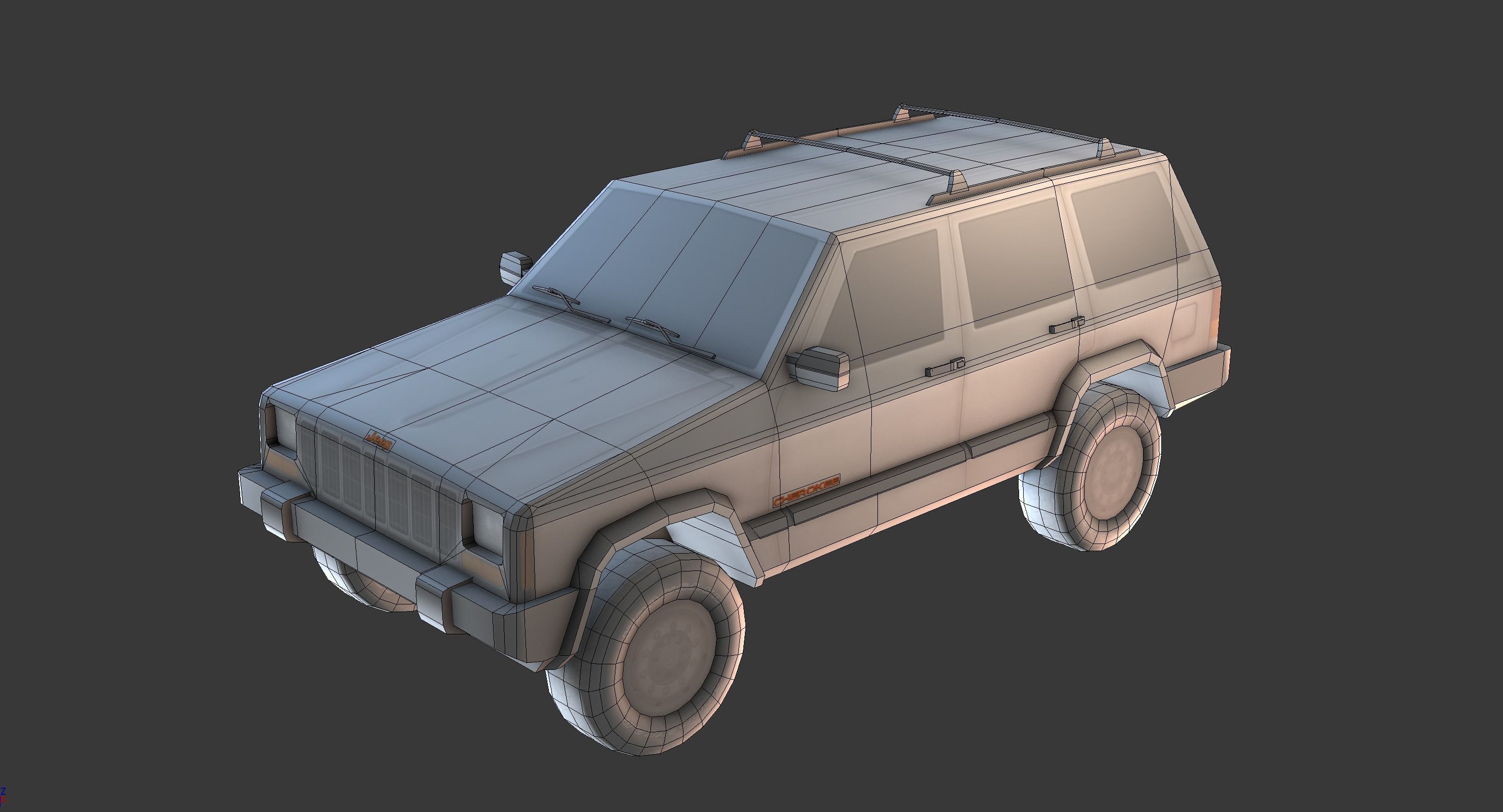 Low poly Jeep Cherokee Low-poly 3D model_7