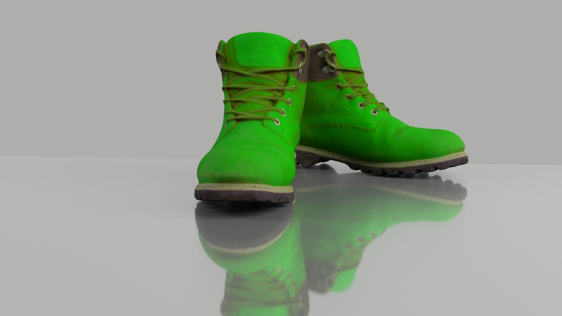 Men winter boots Low-poly 3D model_1