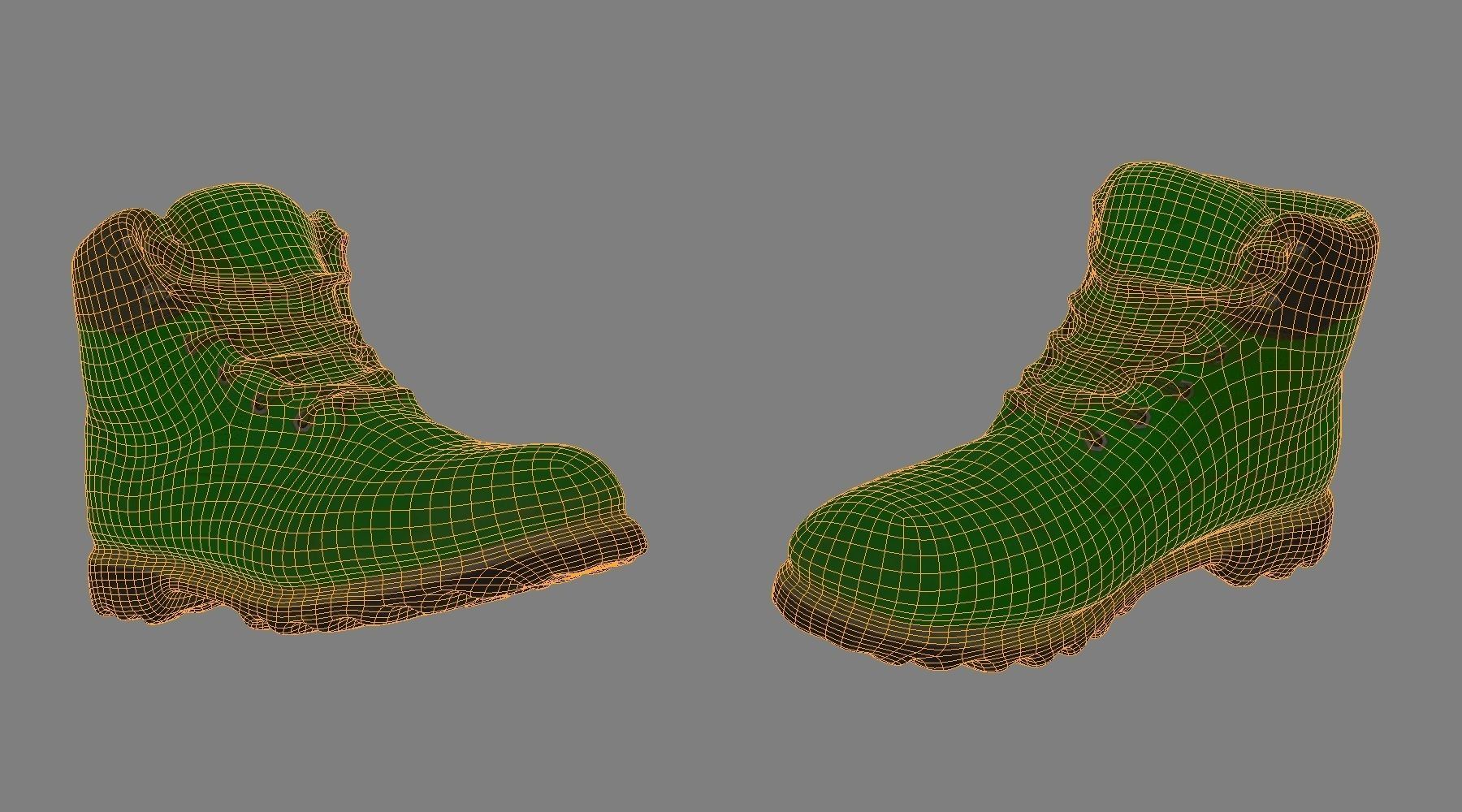 Men winter boots Low-poly 3D model_4