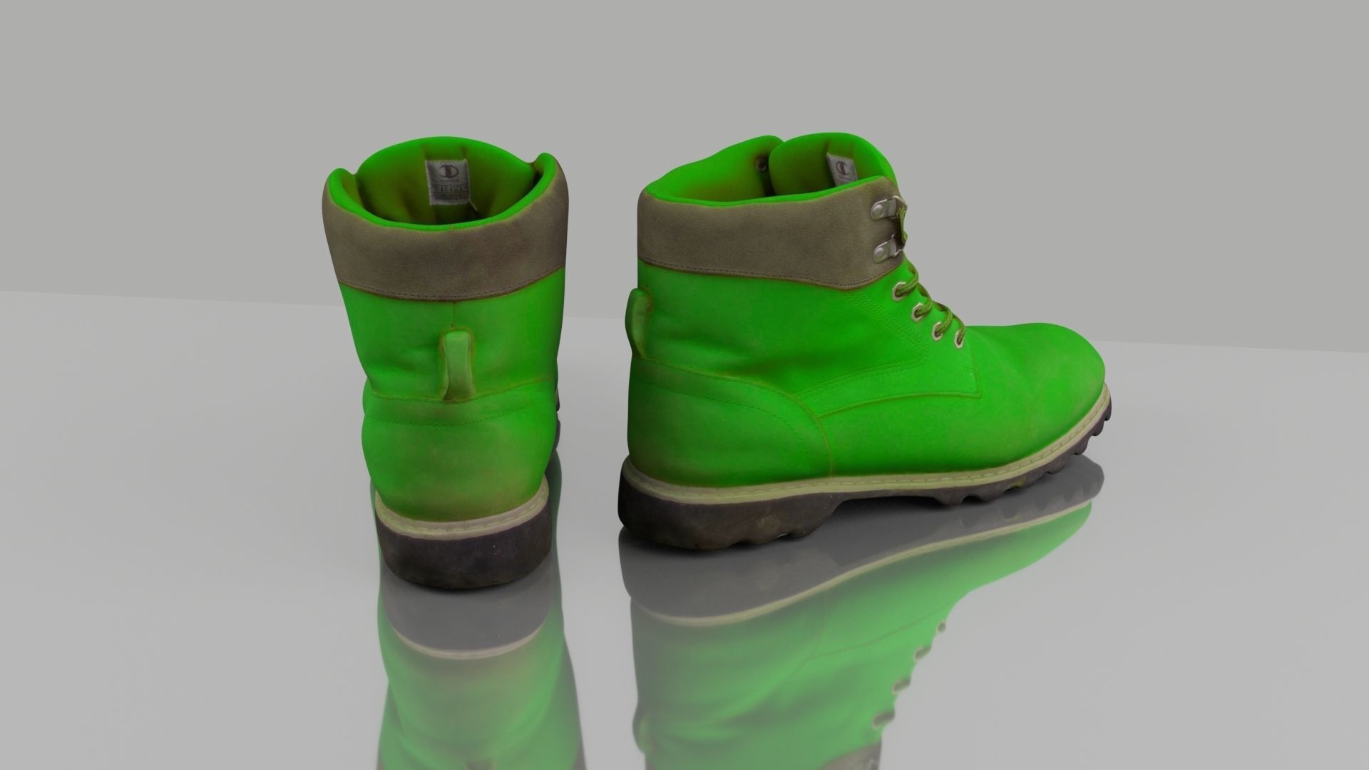 Men winter boots Low-poly 3D model_3