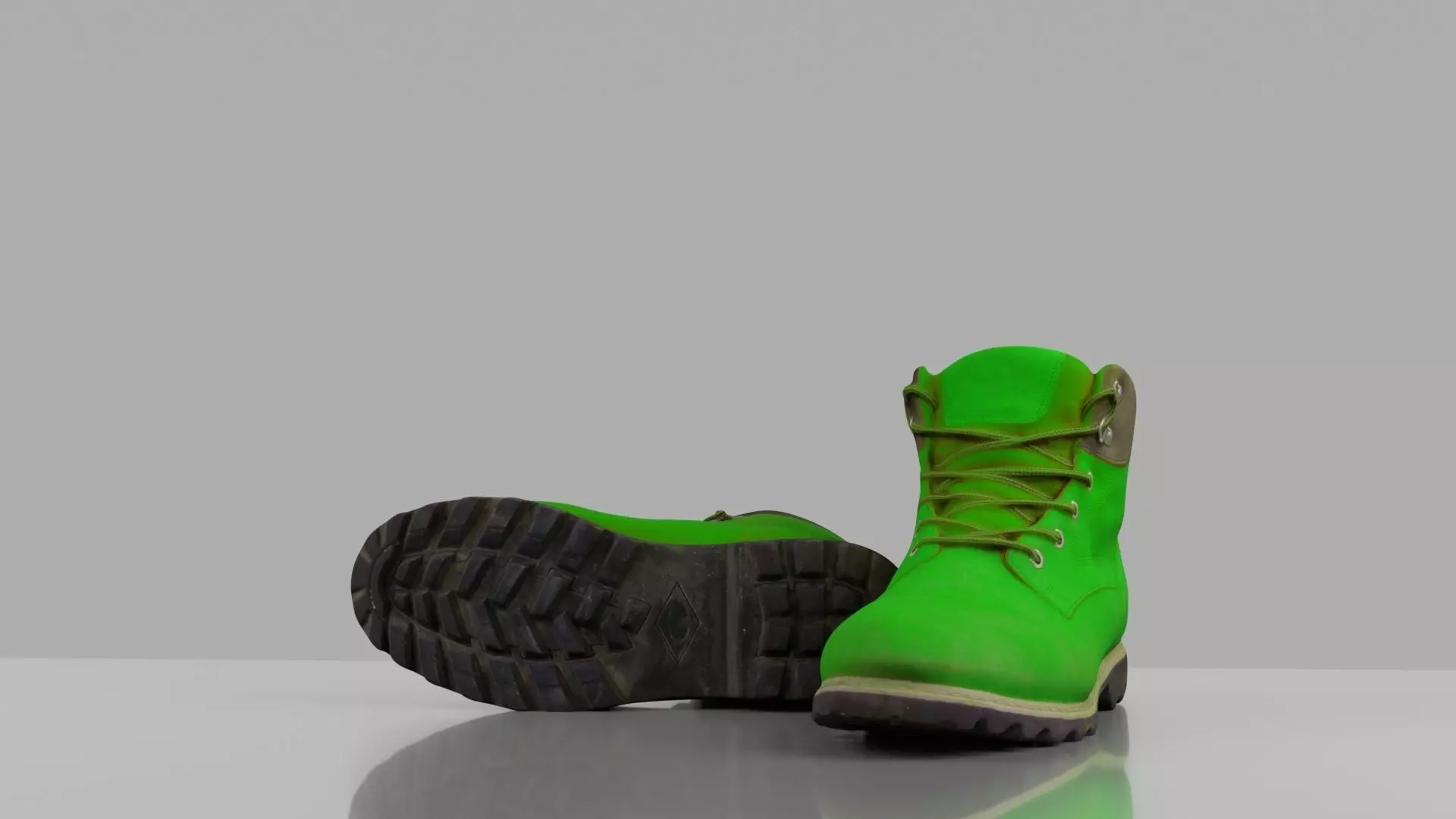 Men winter boots Low-poly 3D model_0