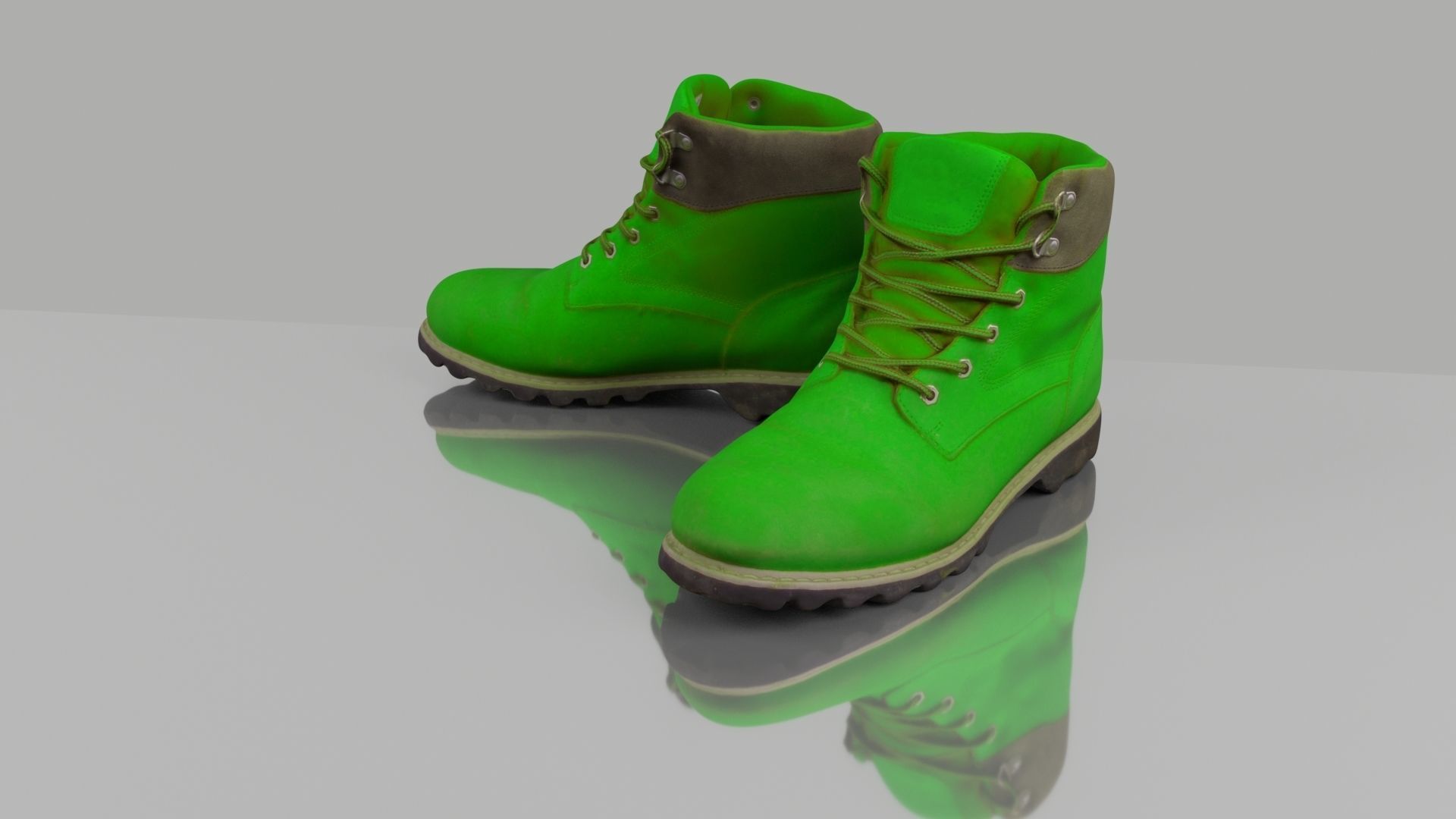 Men winter boots Low-poly 3D model_2