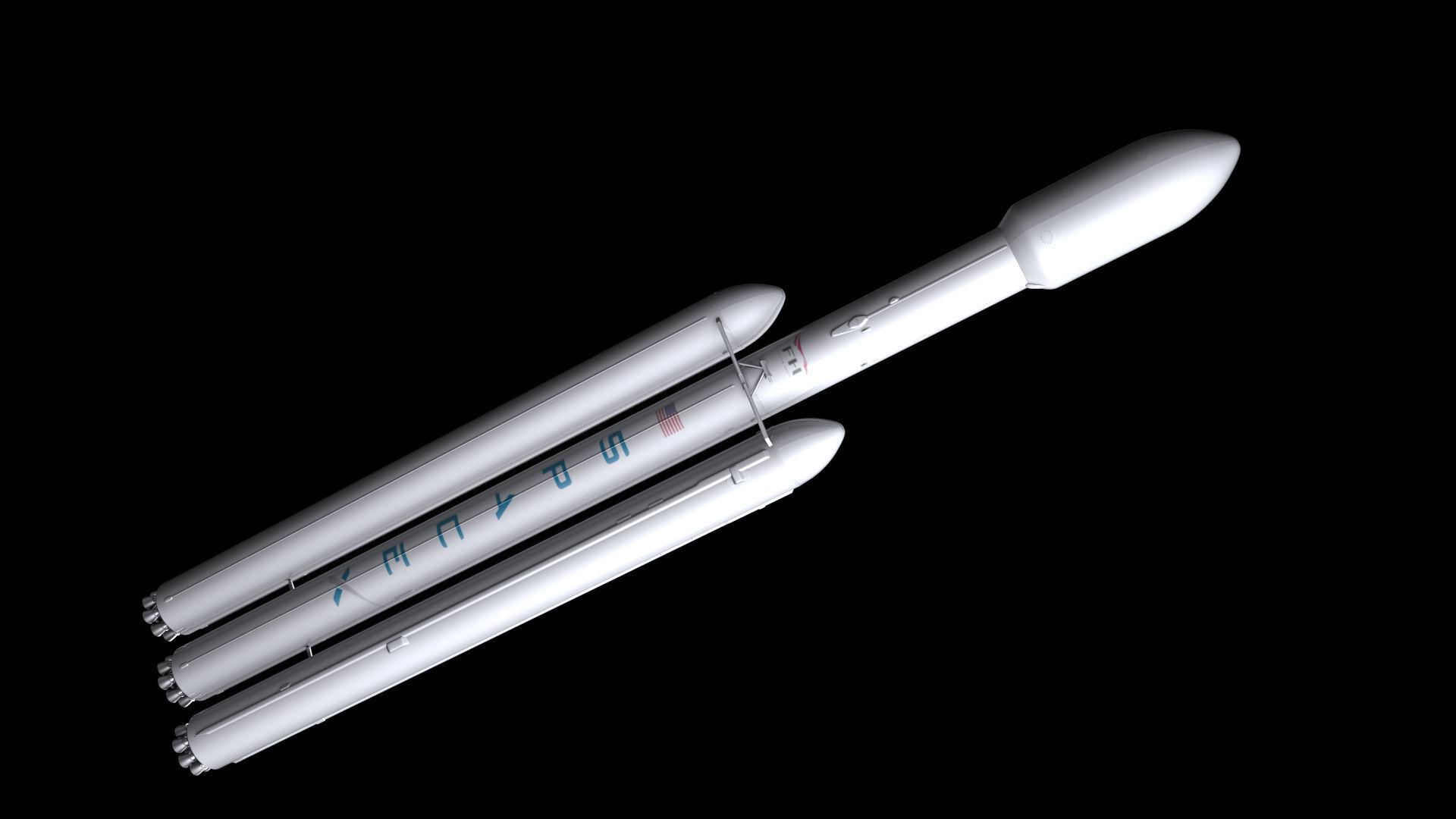 Falcon Heavy  Non Reusable 3D model_5
