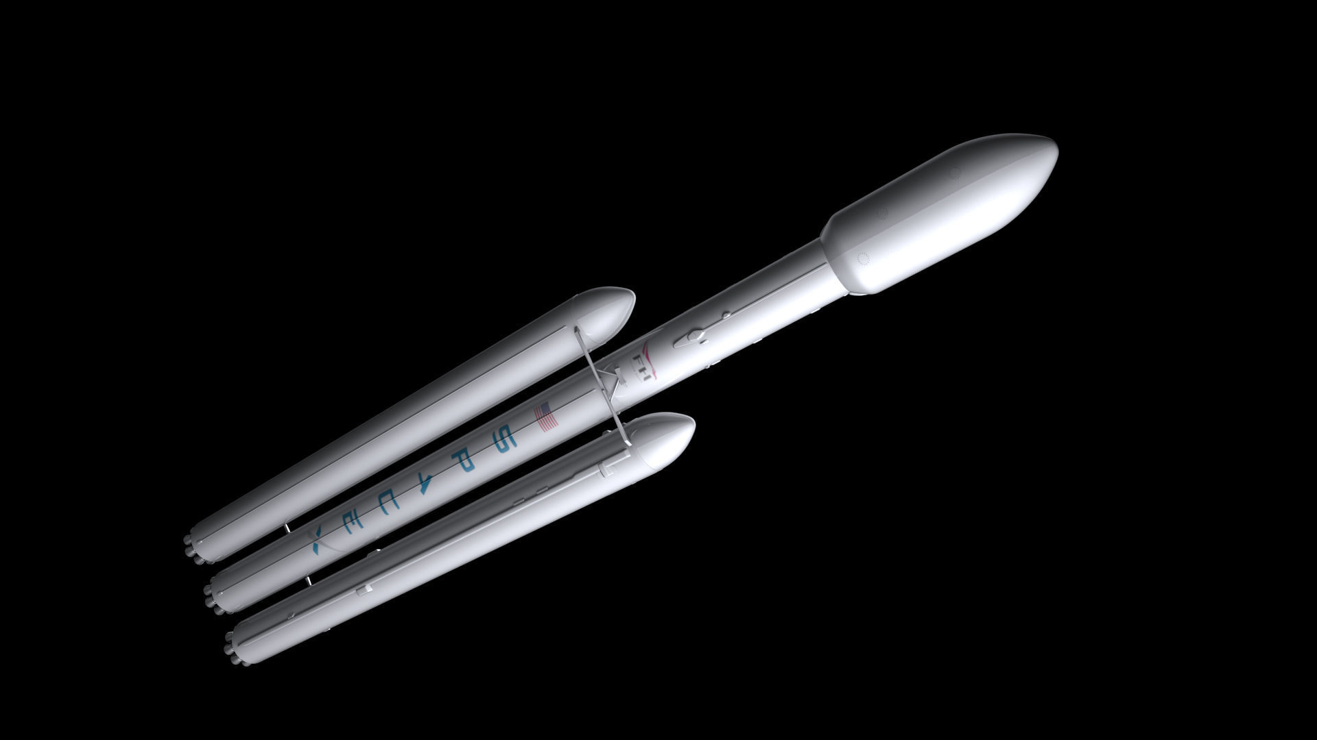 Falcon Heavy  Non Reusable 3D model_6