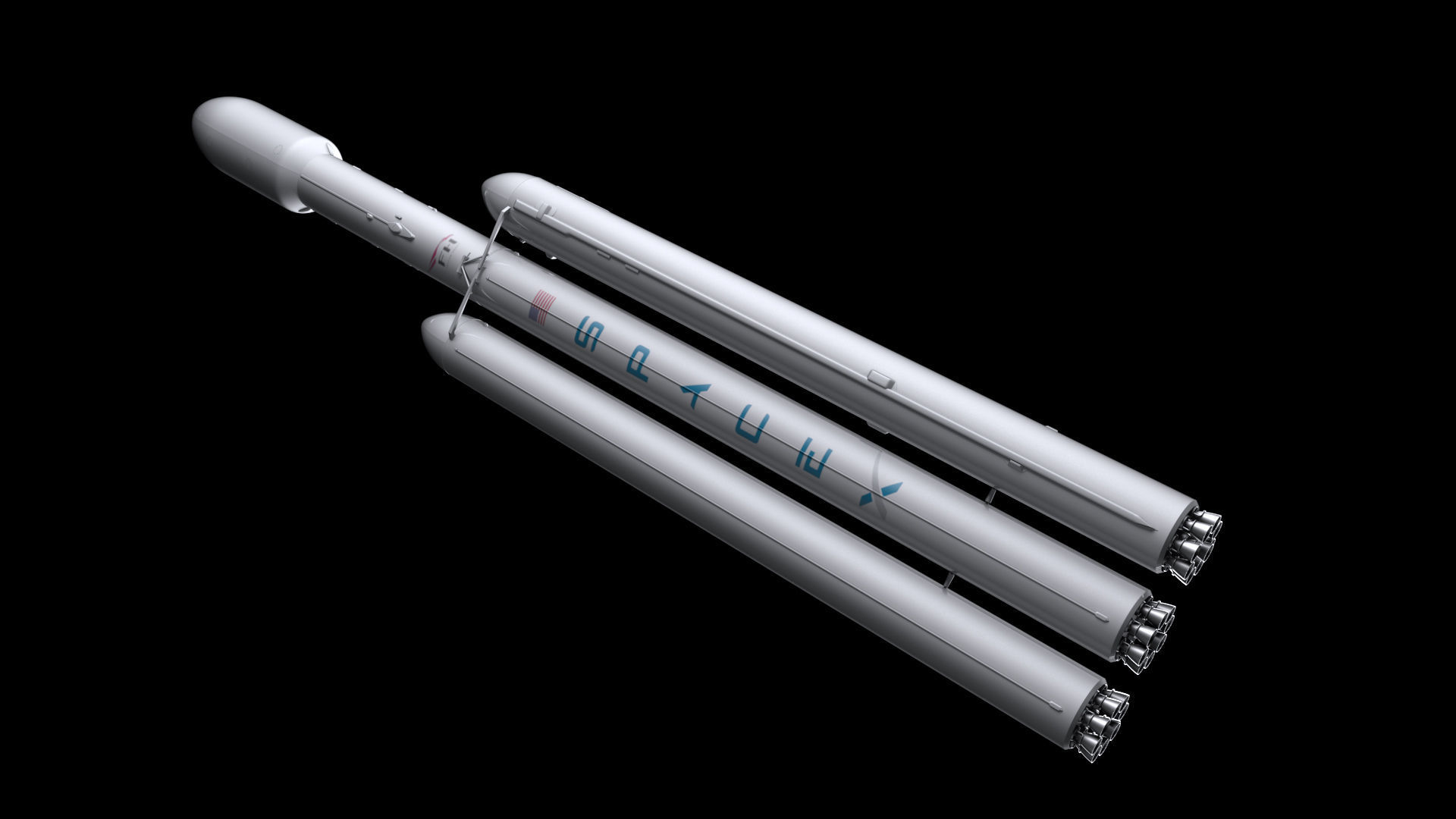 Falcon Heavy  Non Reusable 3D model_8