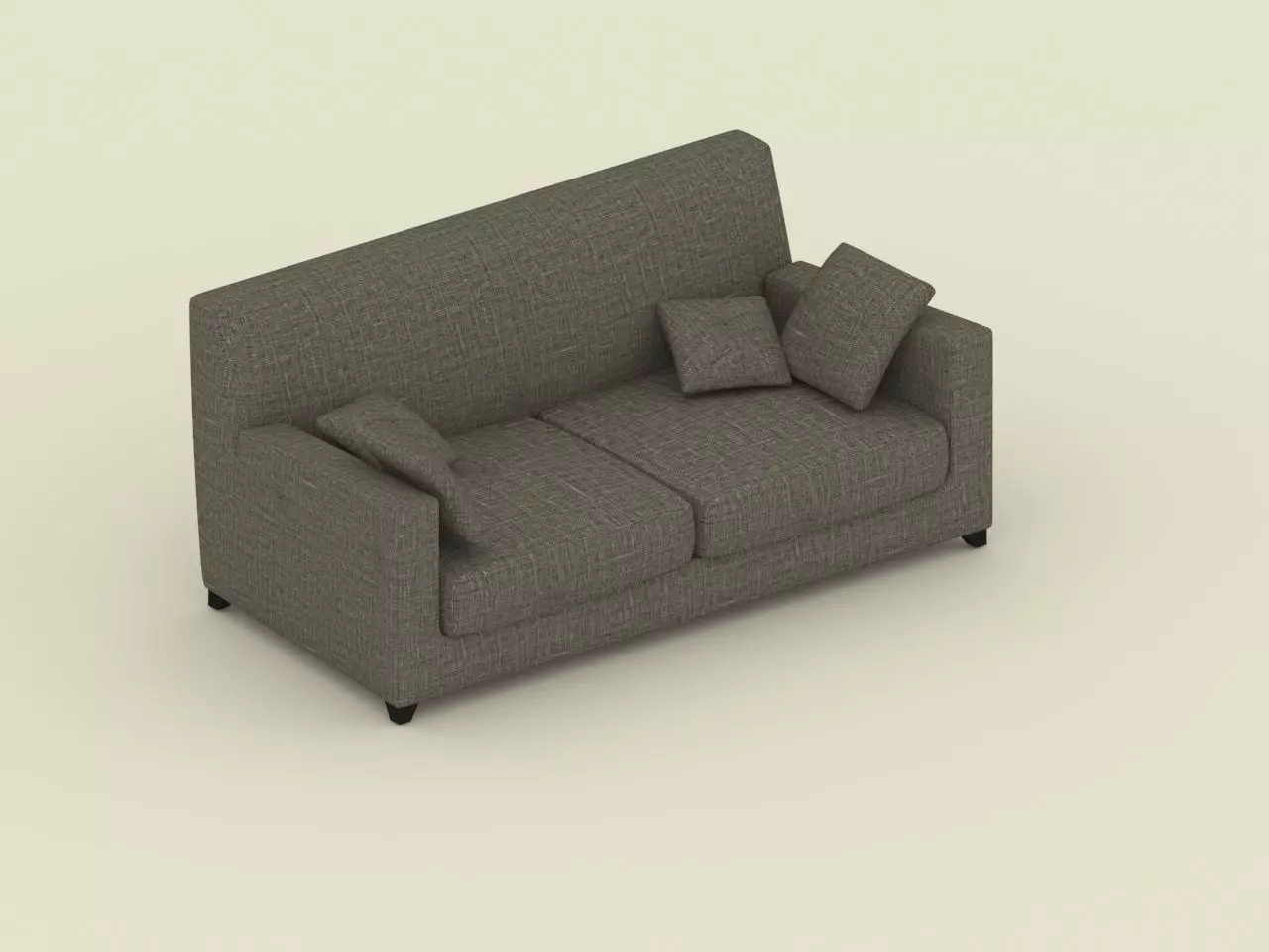 Grey sofa 3D model_0