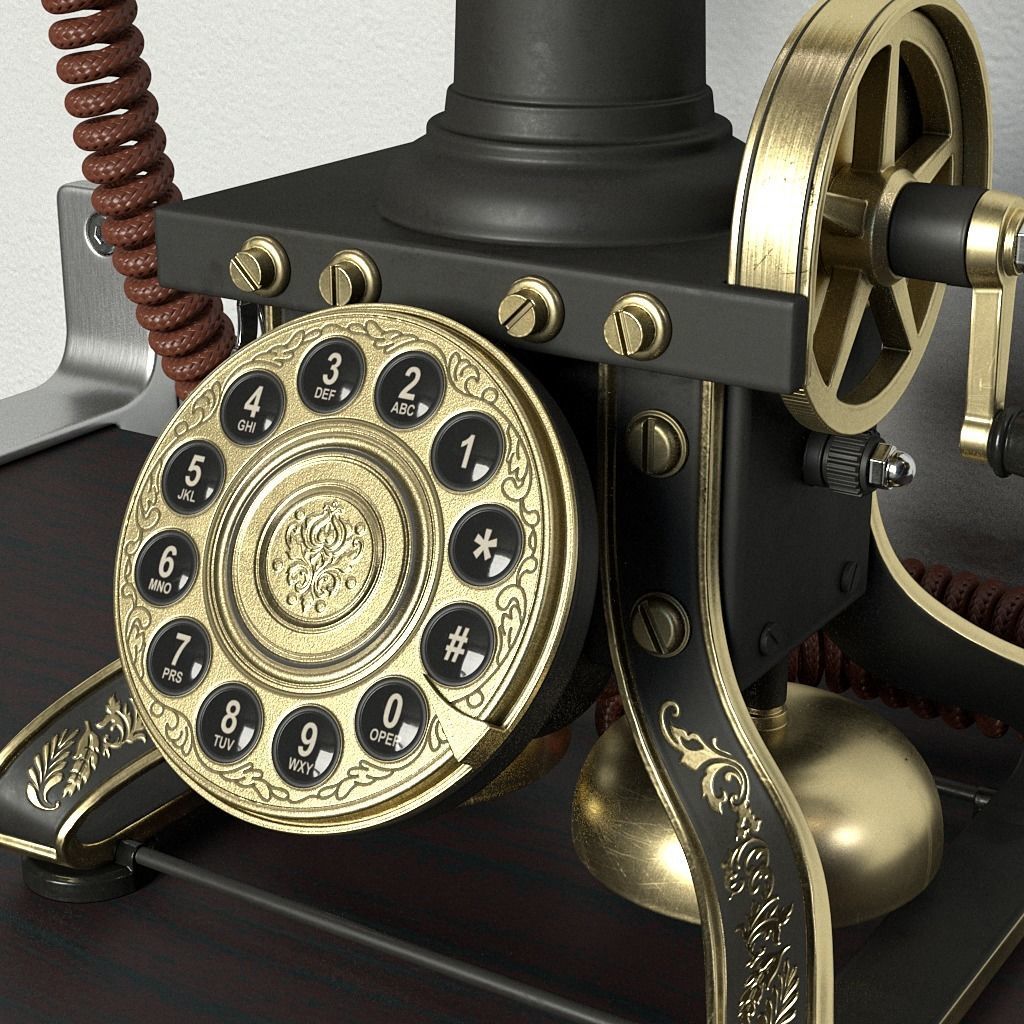 Vintage Telephone 3D model_3