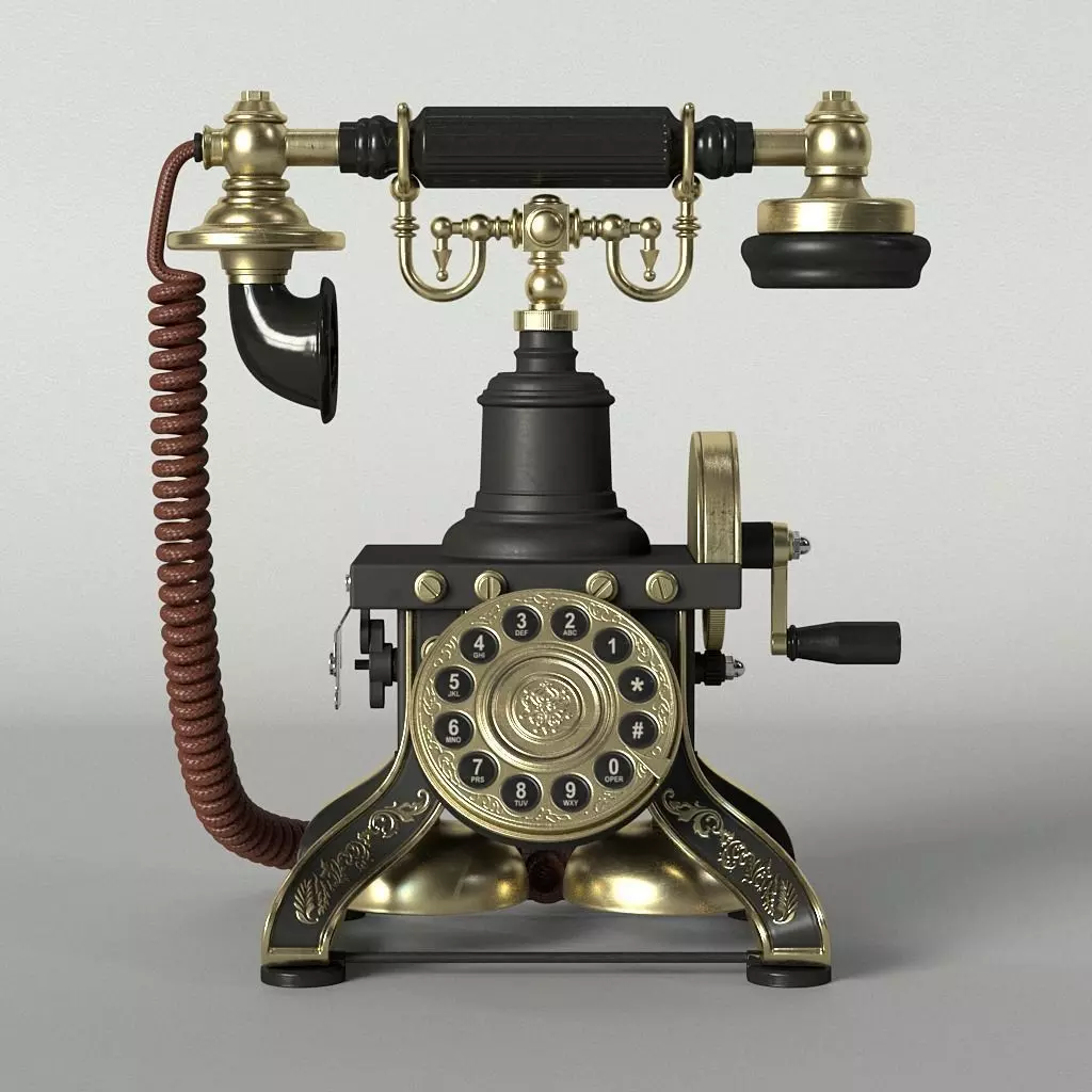 Vintage Telephone 3D model_0