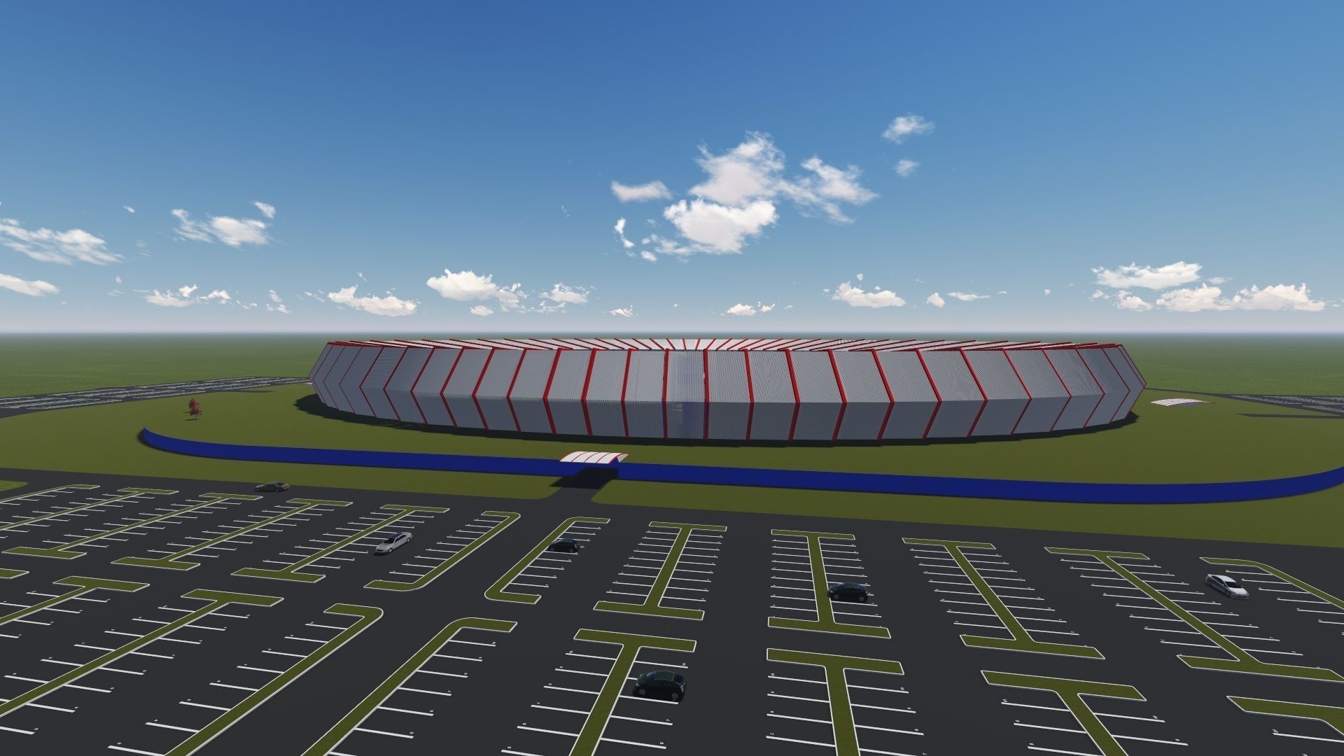 Stadium soccer Low-poly 3D model_4