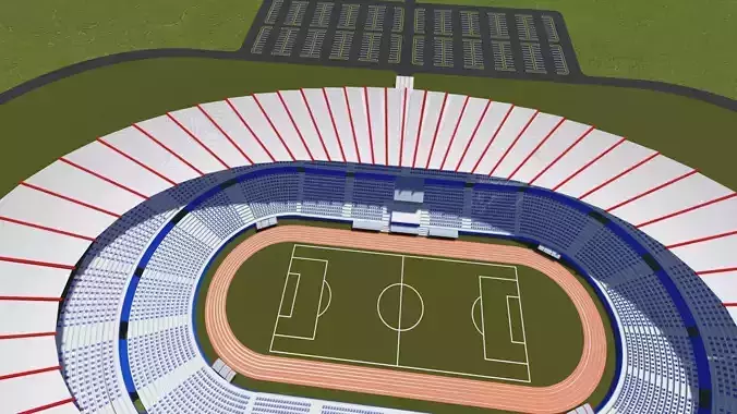 Stadium soccer Low-poly 3D model