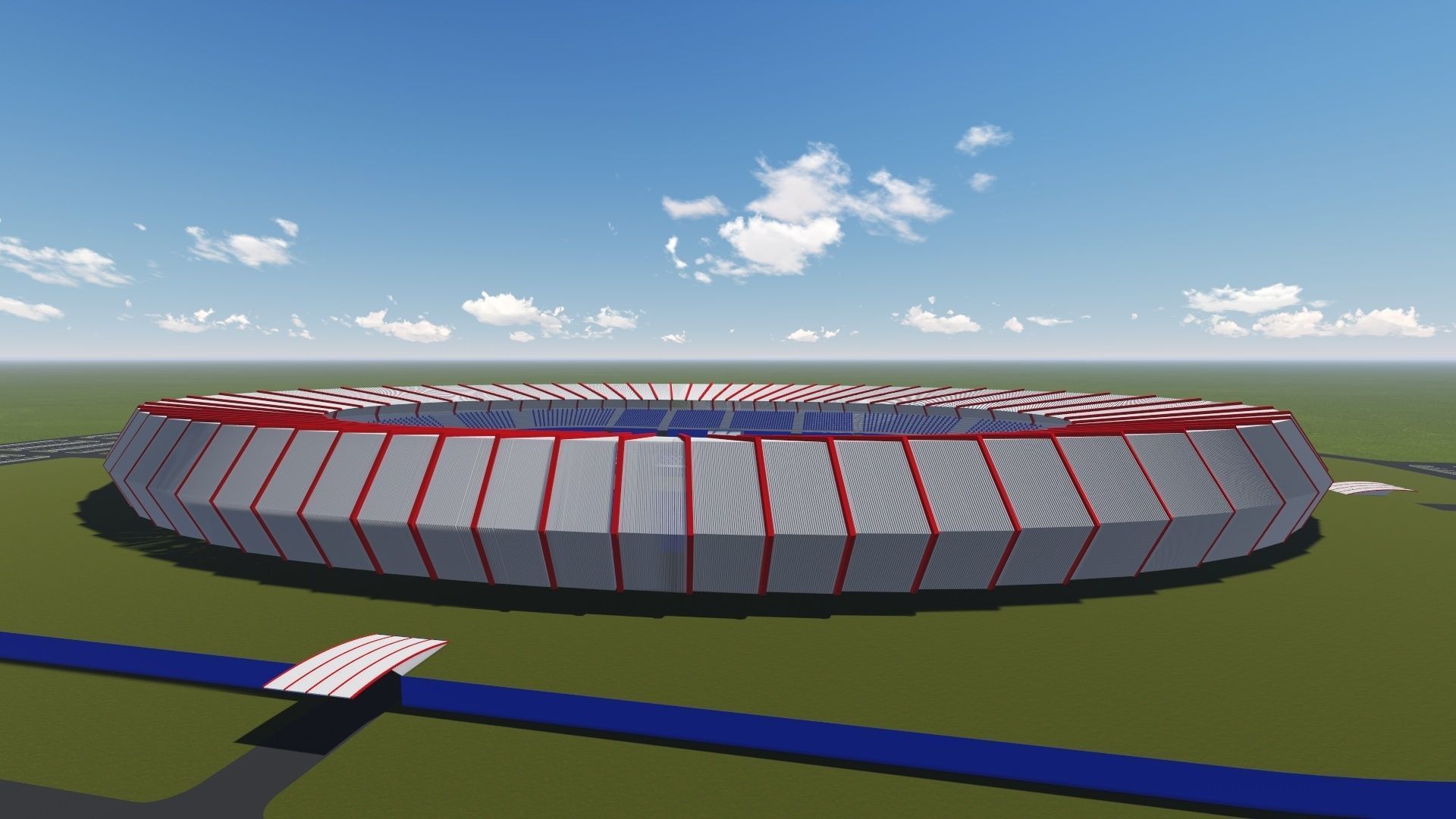 Stadium soccer Low-poly 3D model_3