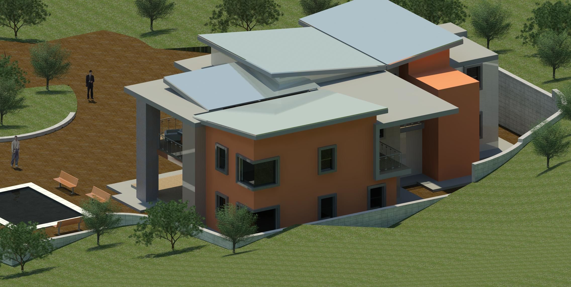 Five Bedroom Residential Low-poly 3D model_2