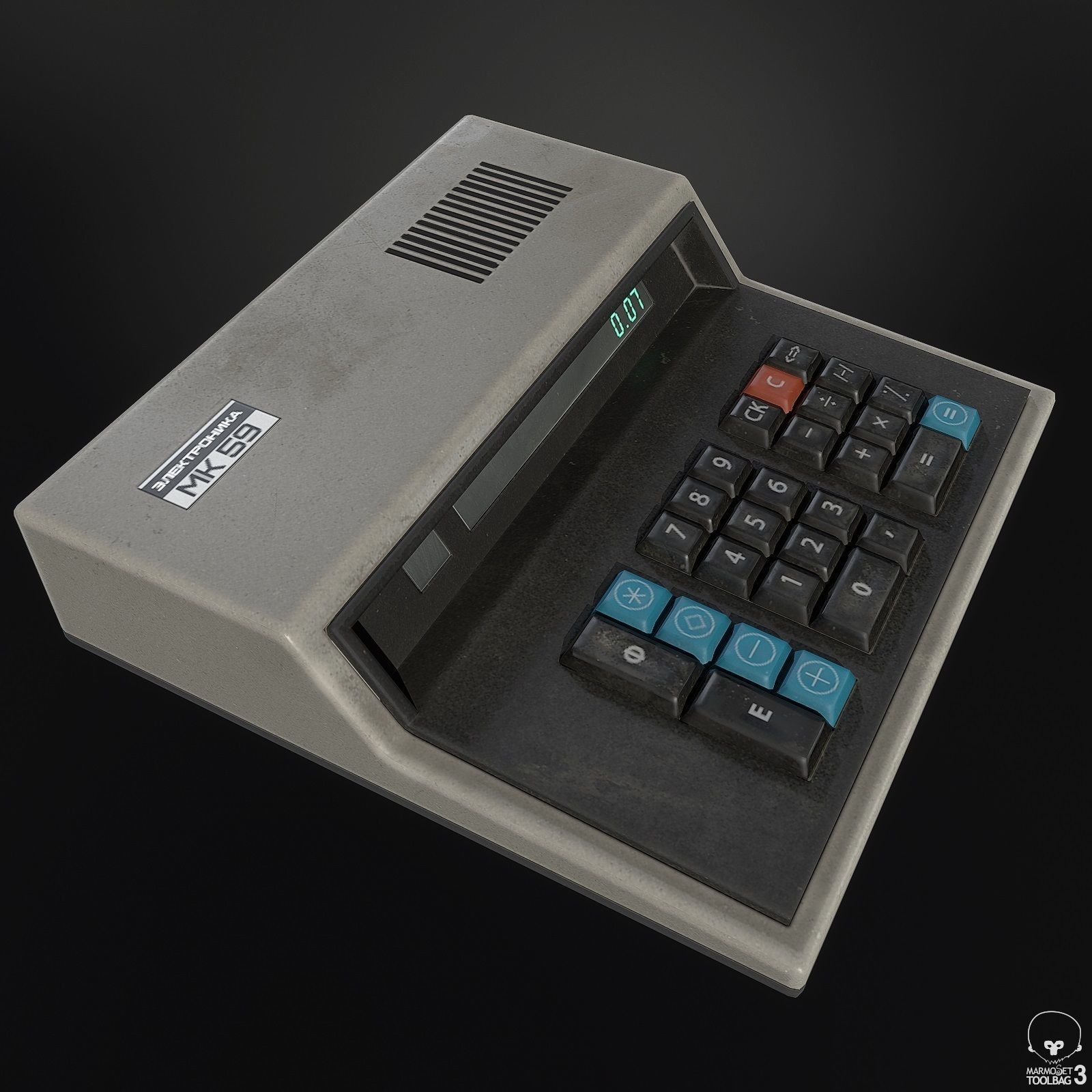 Soviet Calculator Low-poly 3D model_3