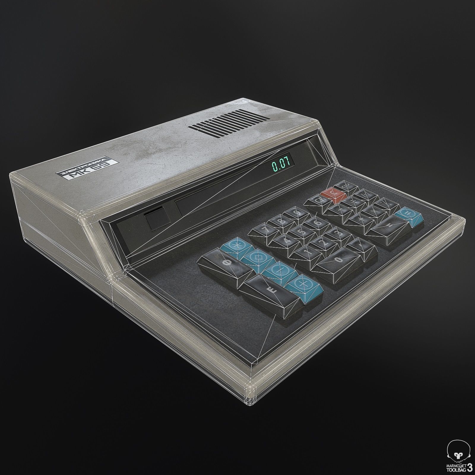 Soviet Calculator Low-poly 3D model_10