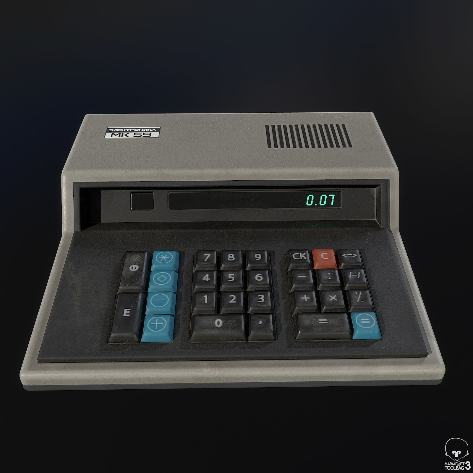 Soviet Calculator Low-poly 3D model_2