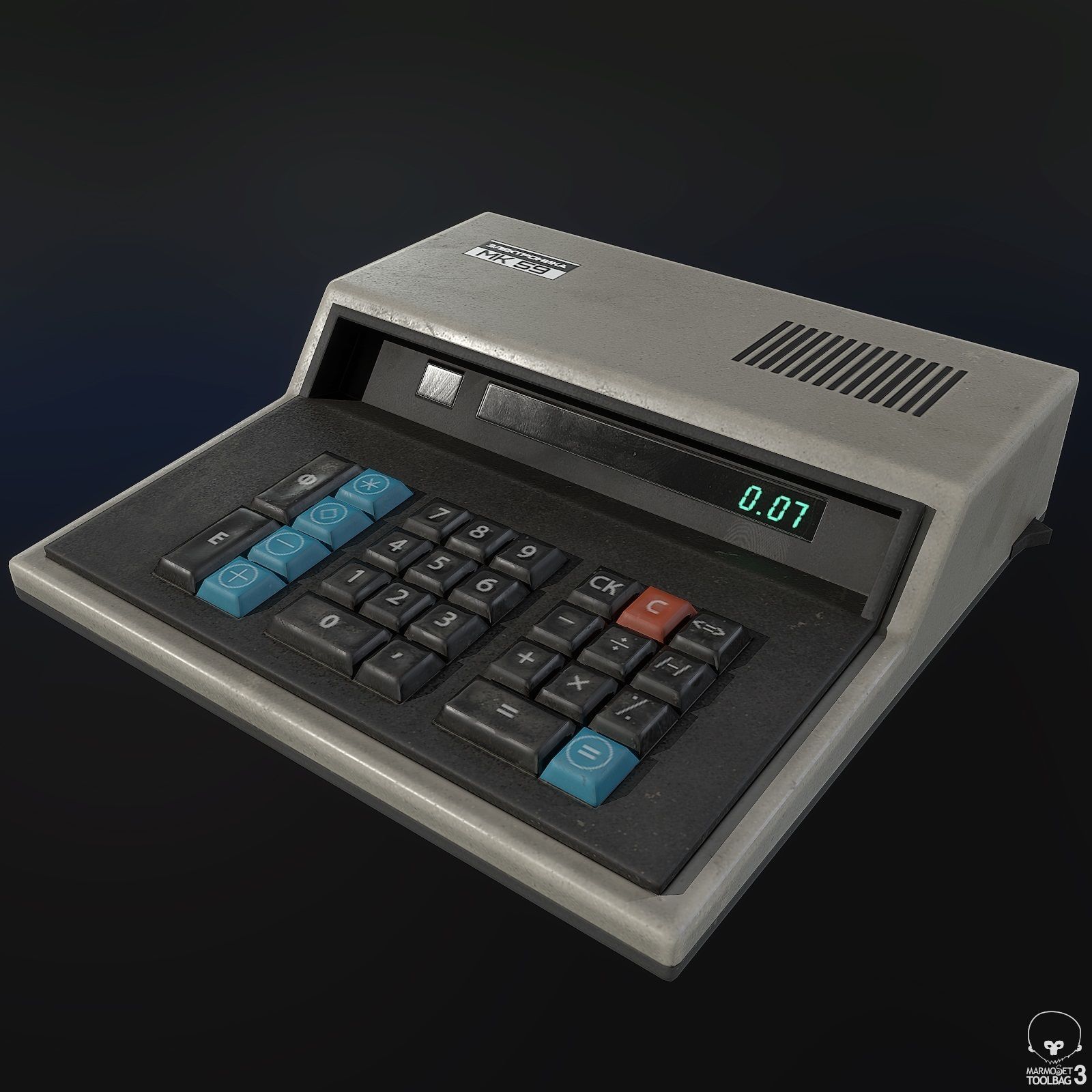 Soviet Calculator Low-poly 3D model_1