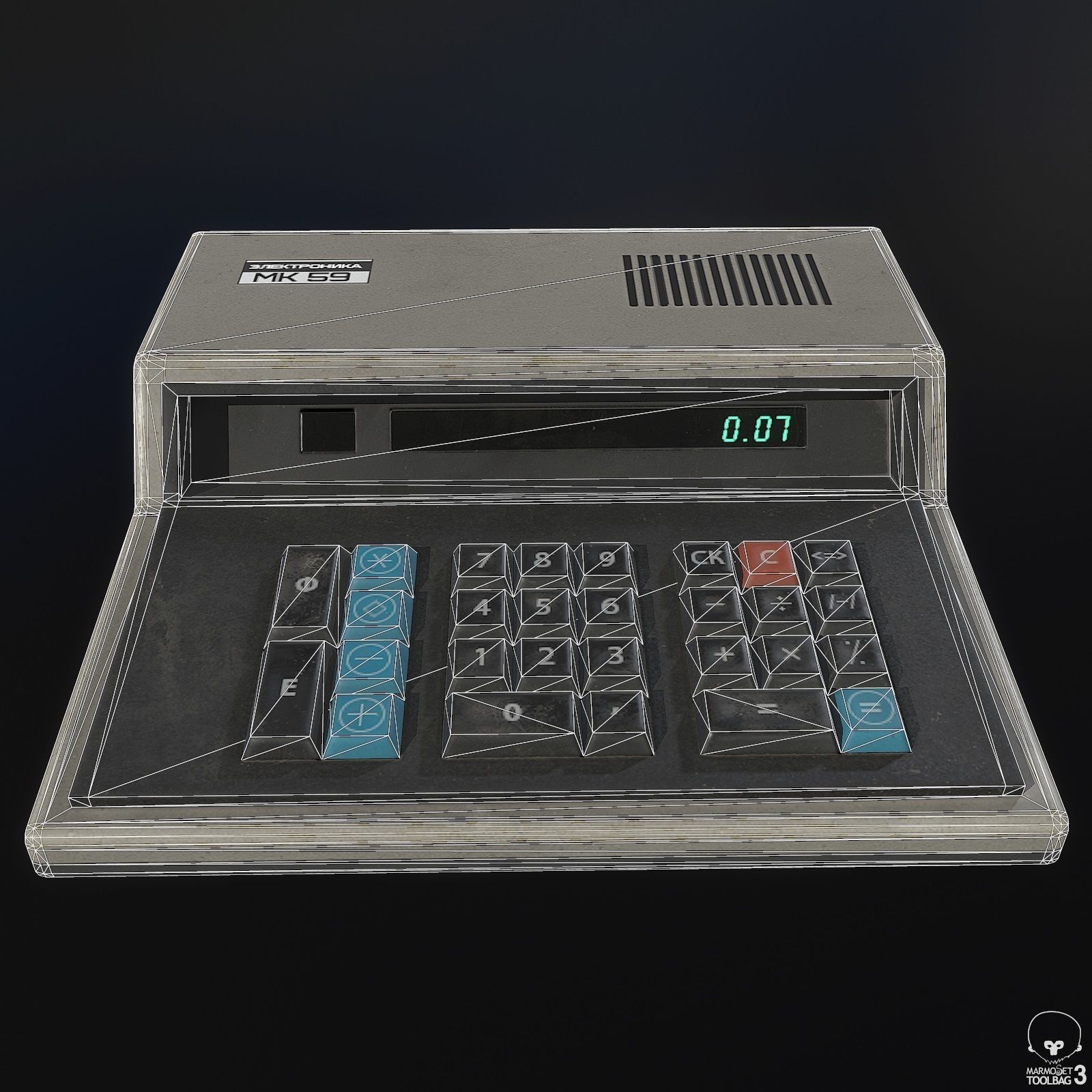 Soviet Calculator Low-poly 3D model_8