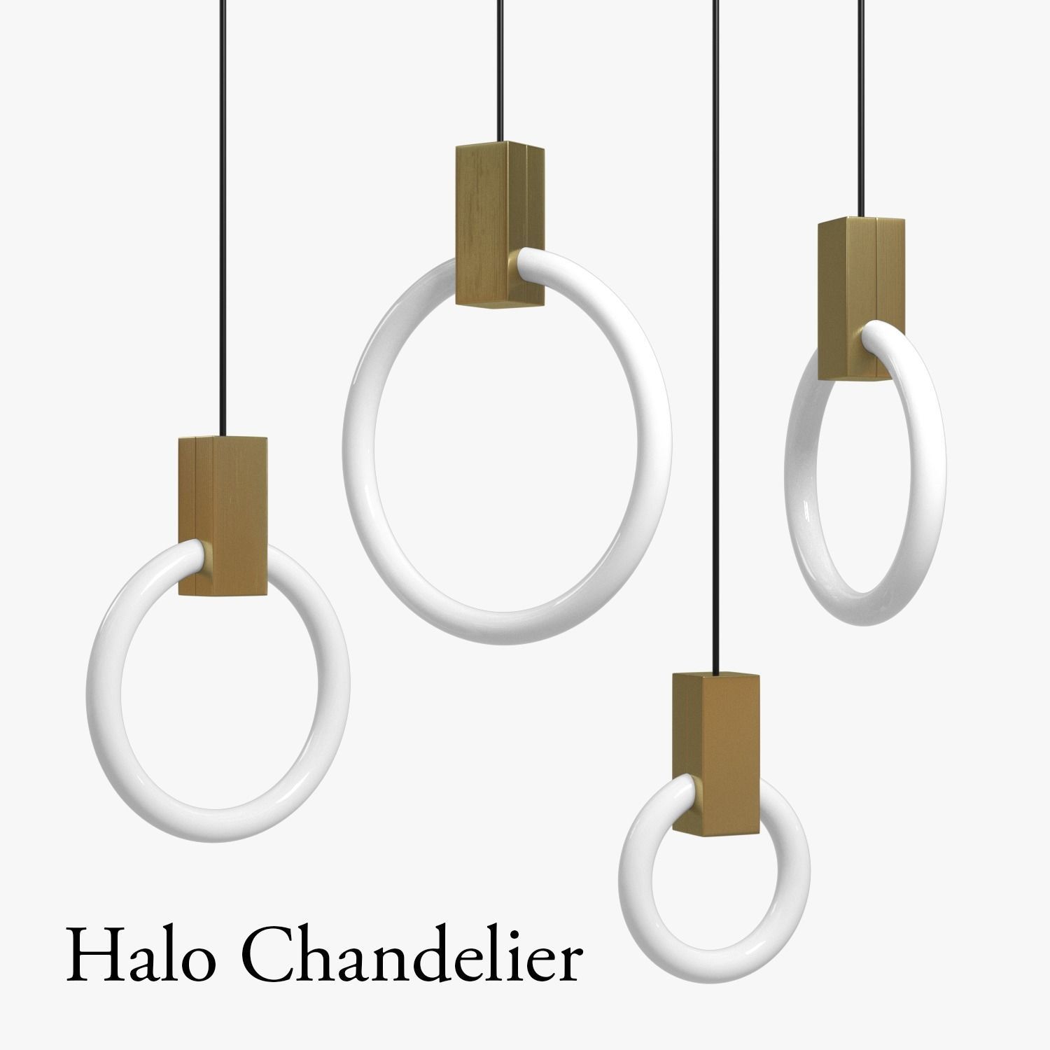 Halo Chandelier Low-poly 3D model_1