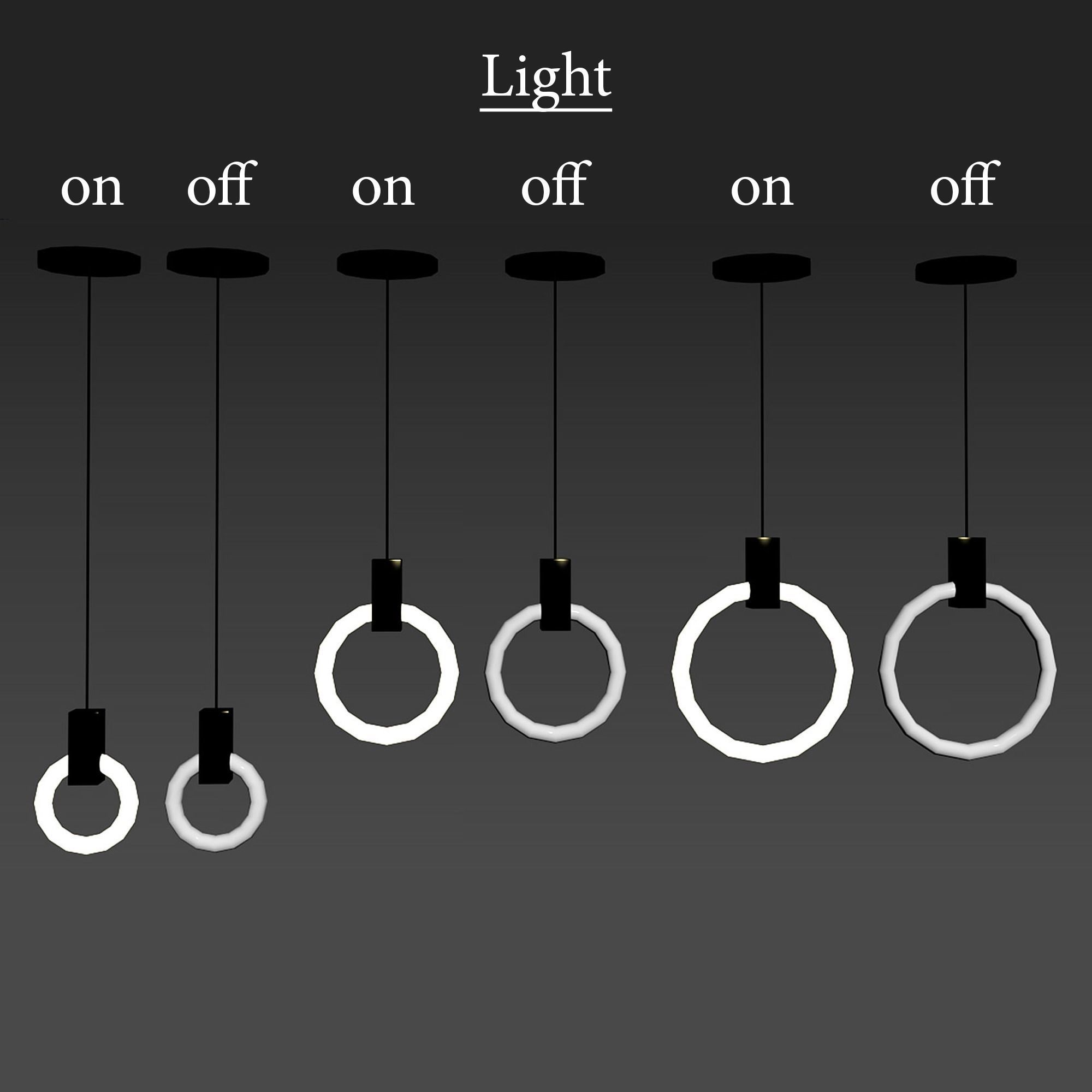 Halo Chandelier Low-poly 3D model_2