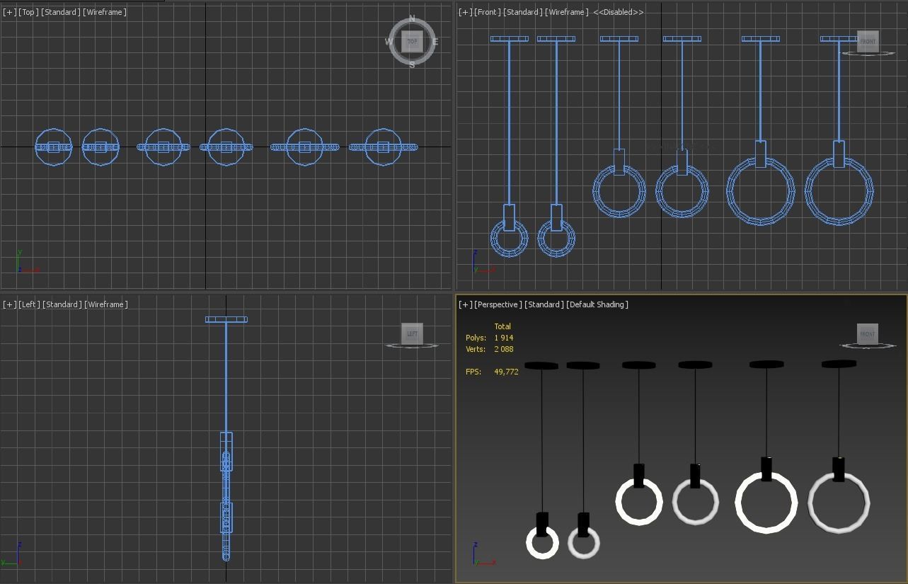 Halo Chandelier Low-poly 3D model_4